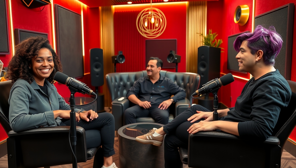 Malaysian voices recording in studio